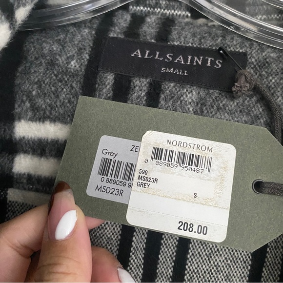 BNWT All Saints Plaid Jacket in size small - Picture 3 of 5